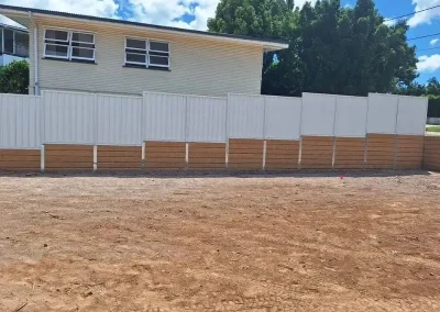 Colorbond fence and retaining wall Uralba