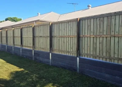 timber fence and concrete retaining walls East Ballina