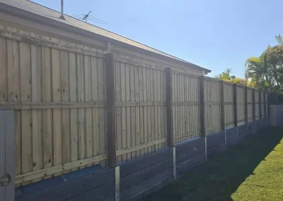 timber fence and concrete sleepers Ballina