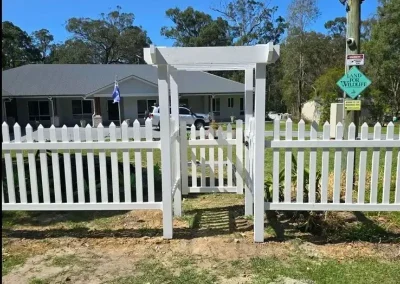 timber picket fence and gate South Ballina