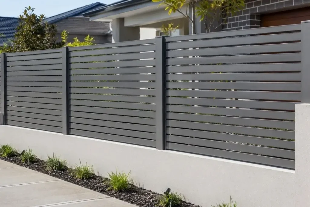 aluminium slat fence for contemporary homes