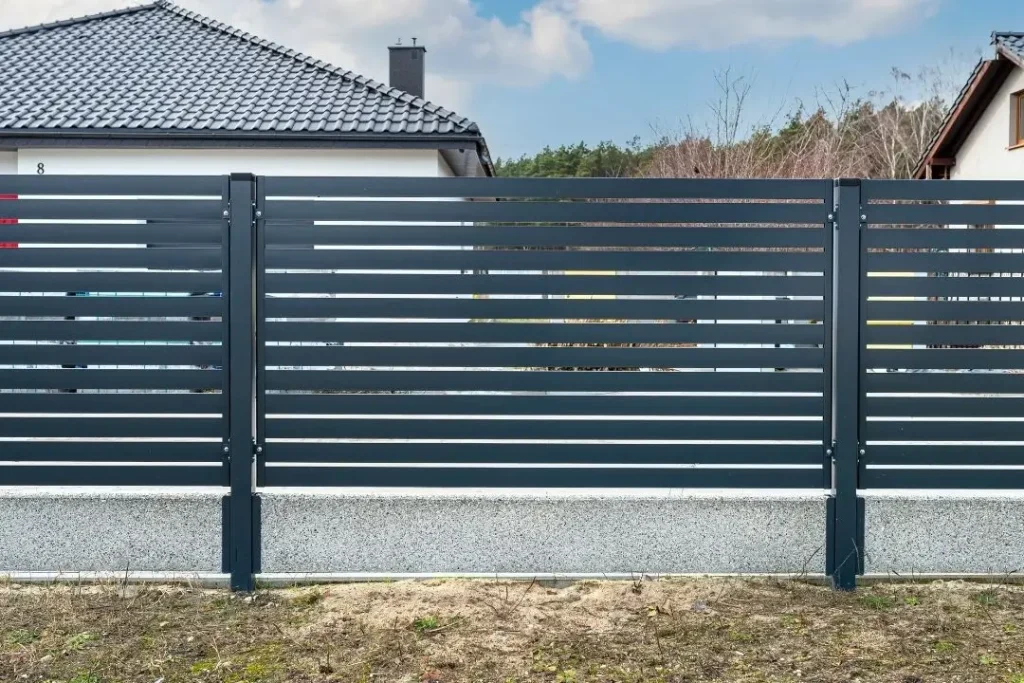 aluminium slat front fence