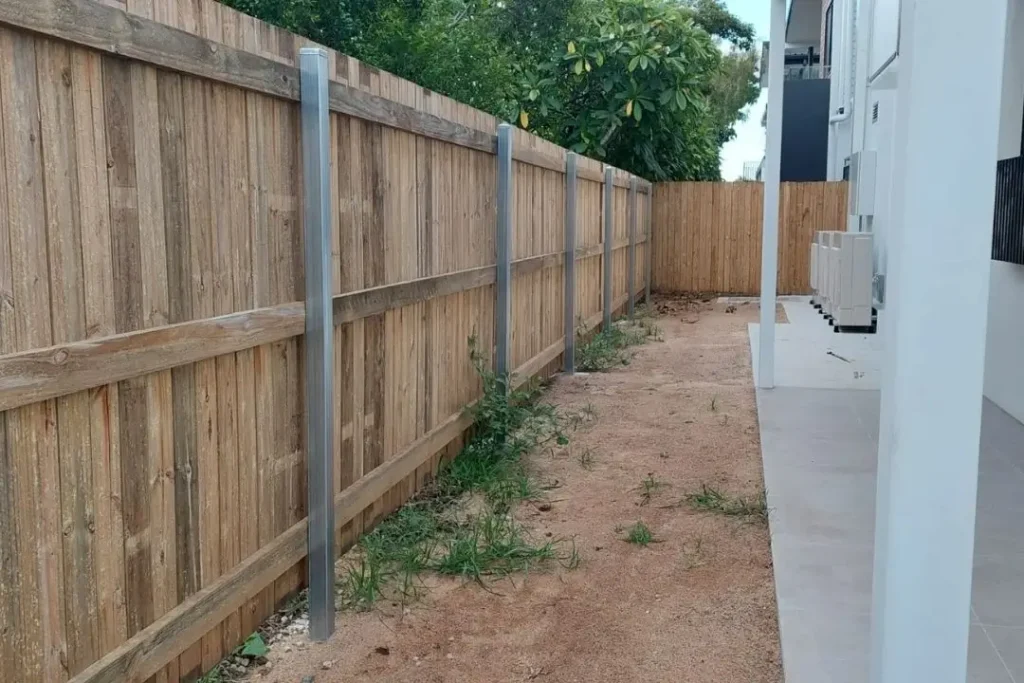 timber paling fence as boundary fence